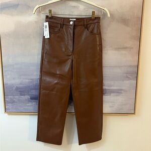 Wilfred Faux Leather Melina Brown Womens Cropped Jeans